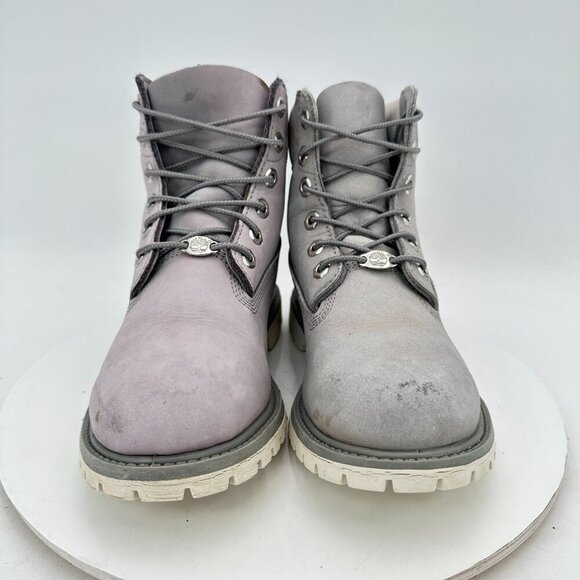 Timberland Nellie Women Size 7.5 Mono Grey Nubuck Leather Hiking Ankle Boot - Picture 2 of 11